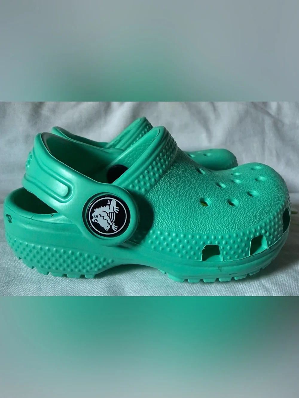 CROCS Kids Teal Green Slip-On Clog with Heel Strap